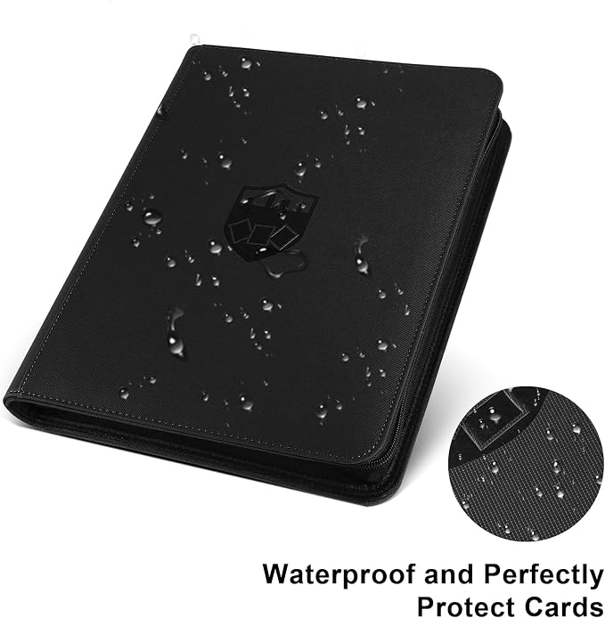 360 Cards Ringless 9-Pocket Side Loading Trading Card Binder, PU Zipper Fixed - Image 2