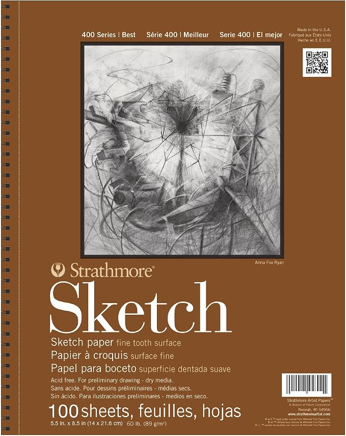 Strathmore 400 Series Sketch Pad, 5.5x8.5 inch, 100 Sheets by StrathmorePaper