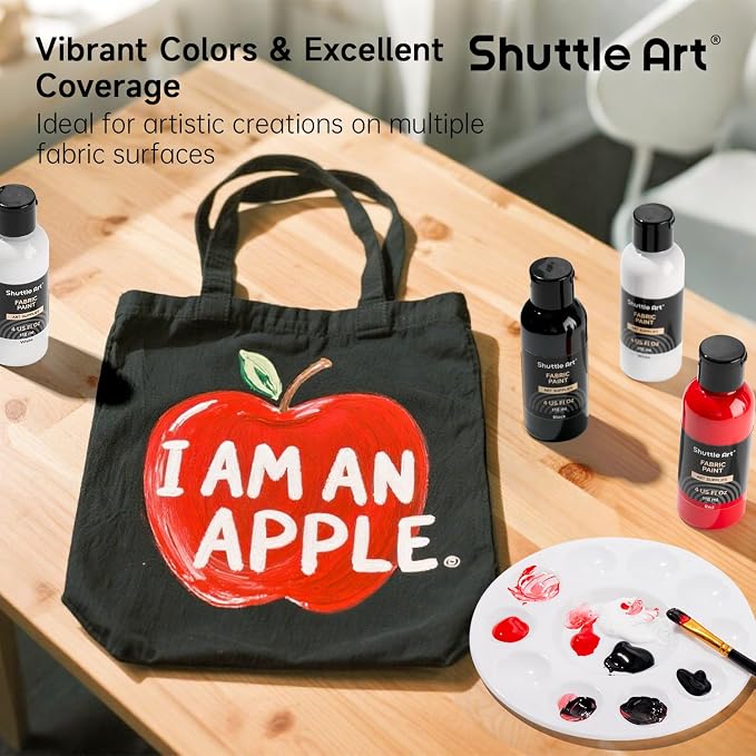 Shuttle Art Black Fabric Paint, 4 oz Fabric Paint - Image 6