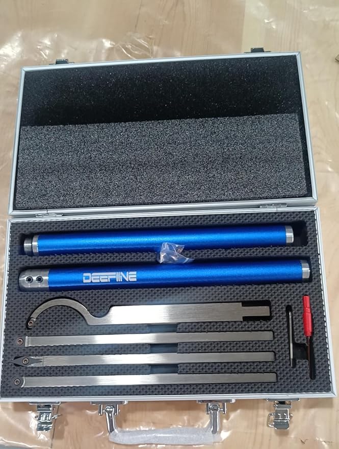 Carbide Tip Wood Lathe Turning Tool Kit, Lathe Roughing and Finishing Hollow Tool Interchangeable Aluminum Alloy Handle with Diamond Round Square Carbide Inserts (Metal handle)