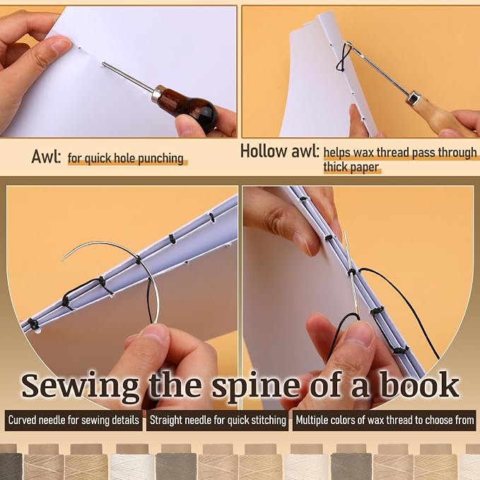 41 Pcs Book Binding Kits 3 Pcs Bone Folder Paper Creaser Paper Folding Tool - Image 5