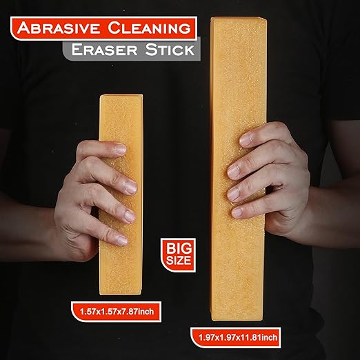 2 Pack Sanding Belt & Disc Cleaner Stick - Natural Rubber Abrasive Reviver Bar 1-1/2"x1-1/2 x7-7/8 for Griptape, Woodworking - Power Sander Accessory