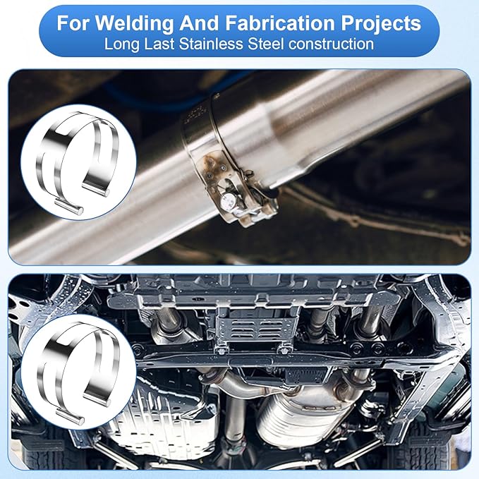3 Inch Stainless Steel Exhaust Clamp, Universal for Welding and Exhaust Pipe Repair (3 inches)