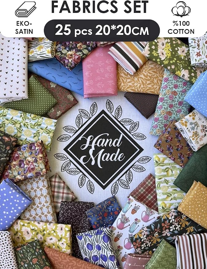 Cotton Fabric Squares Bundle 8x8 Inches – 25 Pcs Assorted Floral & Vintage - Image 3