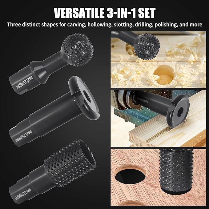3 PCS Upgraded Wood Grinder Ball Gouge - Image 2