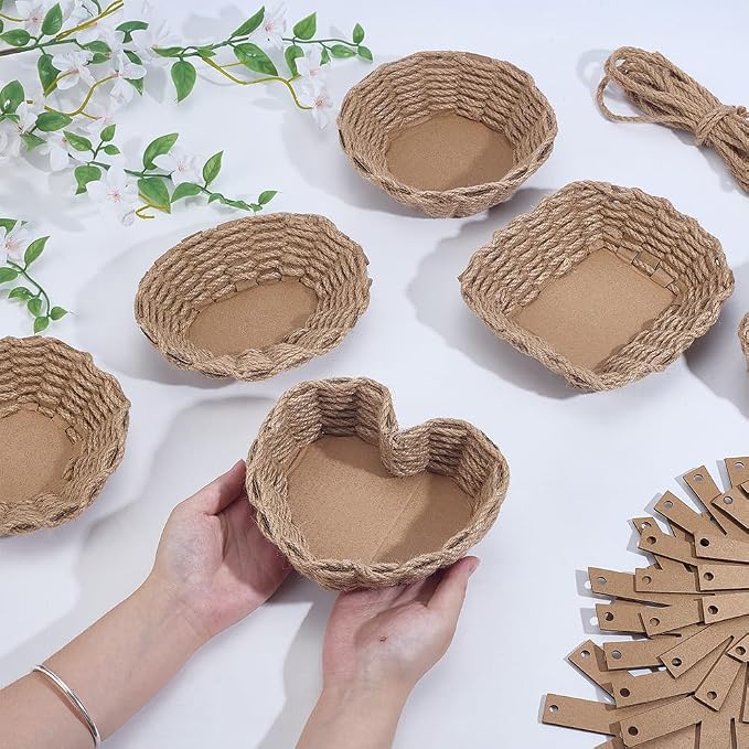 FREEBLOSS 6 Set Basket Weaving Kit Twine Basket Making Kit Creative Woven Bowl - Image 4