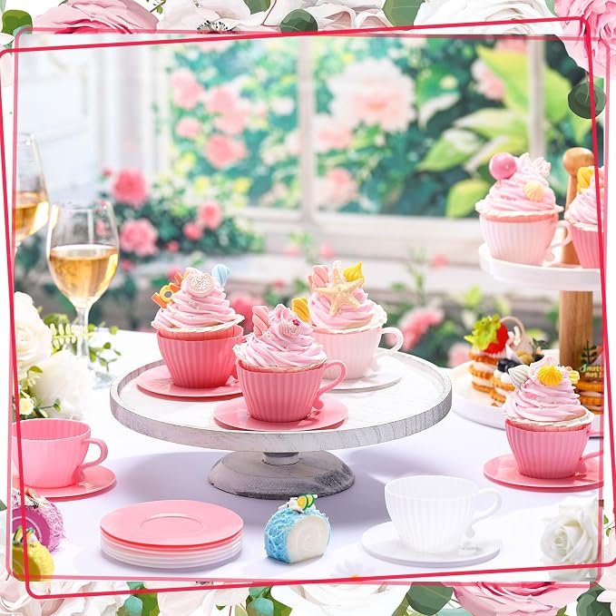 Vesici 24 Pcs Silicone Teacup Cupcake Molds Muffin Cups - Image 2