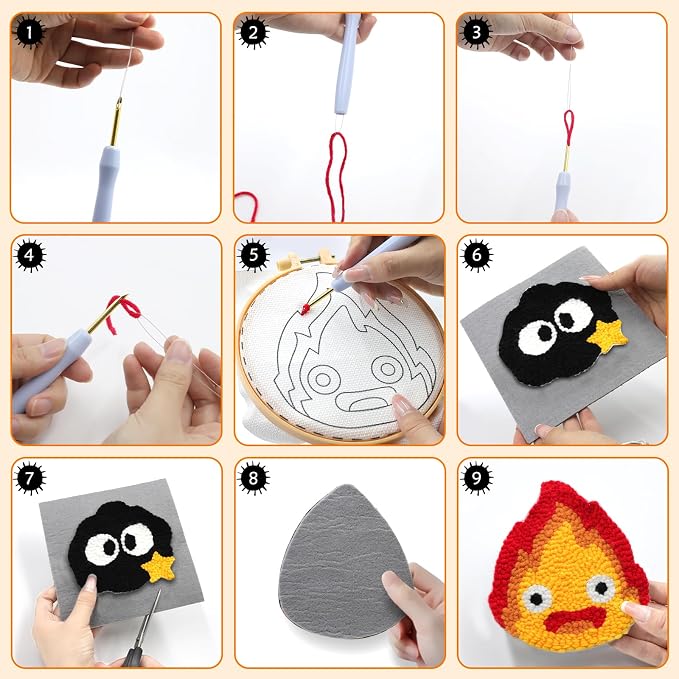 PUNICA Punch Needle Kit for Beginners, Kids & Adults Coaster Set of 6, Easy DIY - Image 7