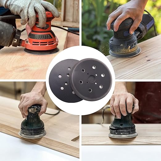 6 Inch Replacement Sander Pads, 6 Holes Hook and Loop Sander Pad for Ridgid R2611 Random Orbit Sander, 2 Pack