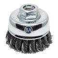 Benchmark Abrasives 2-3/4" Knot Wire Cup Brush for Narrow Holes Derusting Paint Removal Deburring Ferrous Metals Concrete, Wire End Brush for Angle Pneumatic Grinder - (Carbon Steel)