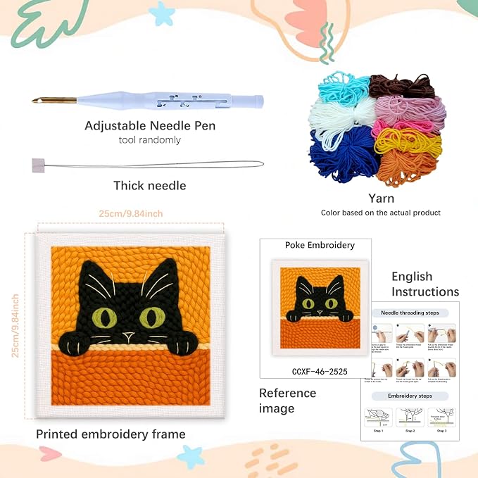 SDOYUNO Punch Needle Kit with Frame - Image 2