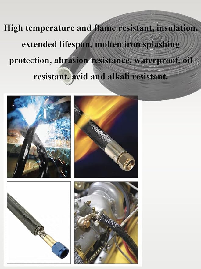 YAMAKATO 3/8" ID Heat Shielded Fire Thermo Armor Fire Sleeve Silicone Coated - Image 6