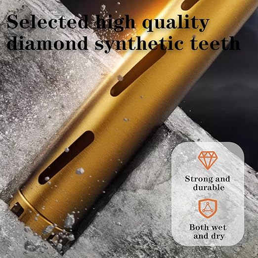 3" Dry Core Drill Bits for Cured Concrete with Rebar Brick Blonck Masonry etc 12.2in/310mm Drilling Depth，10mm Diamond Segment Height，2 Adapters