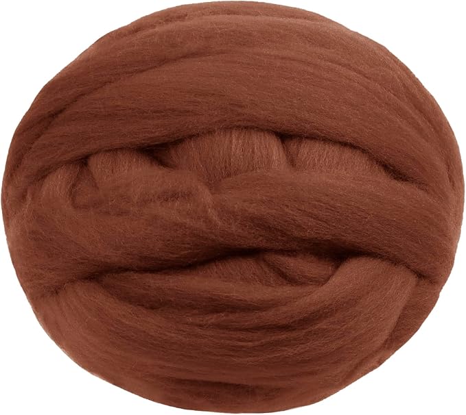 JeogYong Needle Felting Wool, 3.53oz Wool Roving Chunky Wool Yarn, Caramel Wool by JeogYong