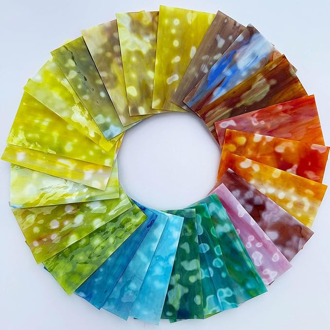 LITMIND 24 Sheets Premium Mottled Opal Stained Glass Sheets – 6 x 4 Inch - Image 6