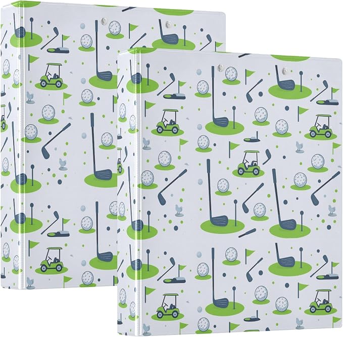 Golf White Round Ring Binders 1.5 Inch Sports Ball 3 Ring Clipboard Binder - Image 8