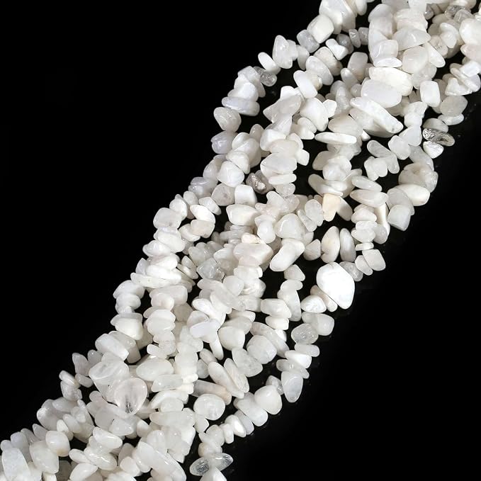 LAIDANLA Moonstone 400pcs Natural Chip Stone Beads 5-8mm Healing Crystal - Image 2