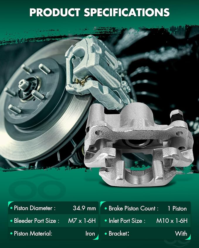 SCITOO 19B2950 Rear Left Disc Brake Caliper Assembly w/Bracket For Scion For tC 2005-2010