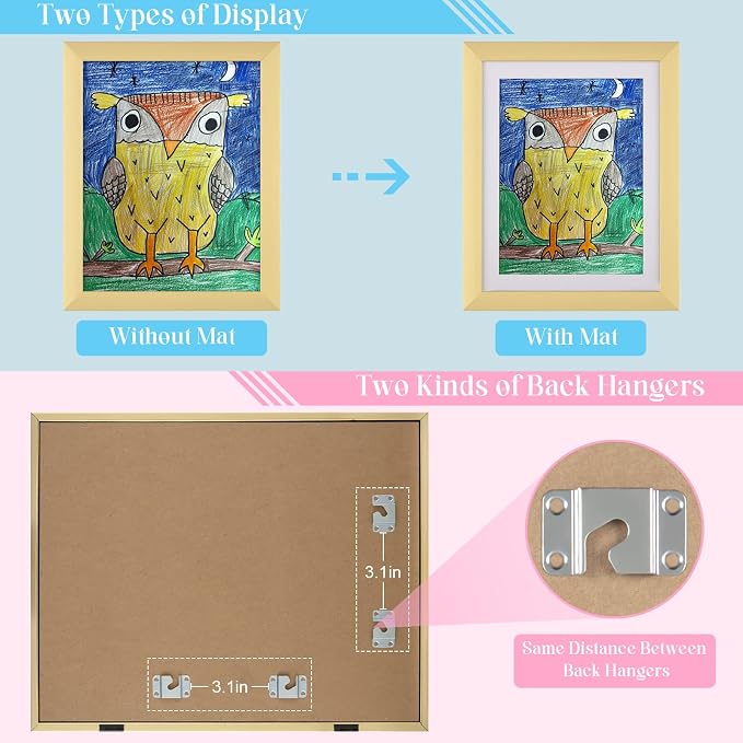 Kids Art Frames, 10x12.5 Front Opening Kids Artwork Frames Changeable, Displays - Image 5