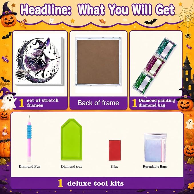 5D Witch Pearl Painting Kits for Adults - Image 4