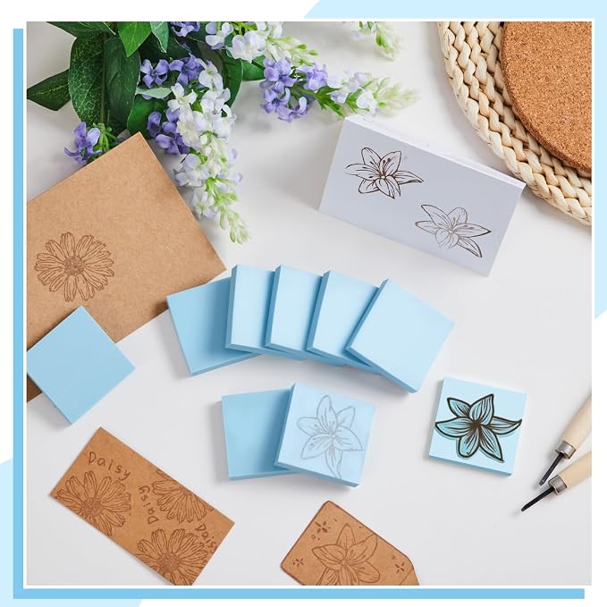 Frienda 24 Pcs 2" x 2" Rubber Carving Blocks Linoleum Blocks - Image 5