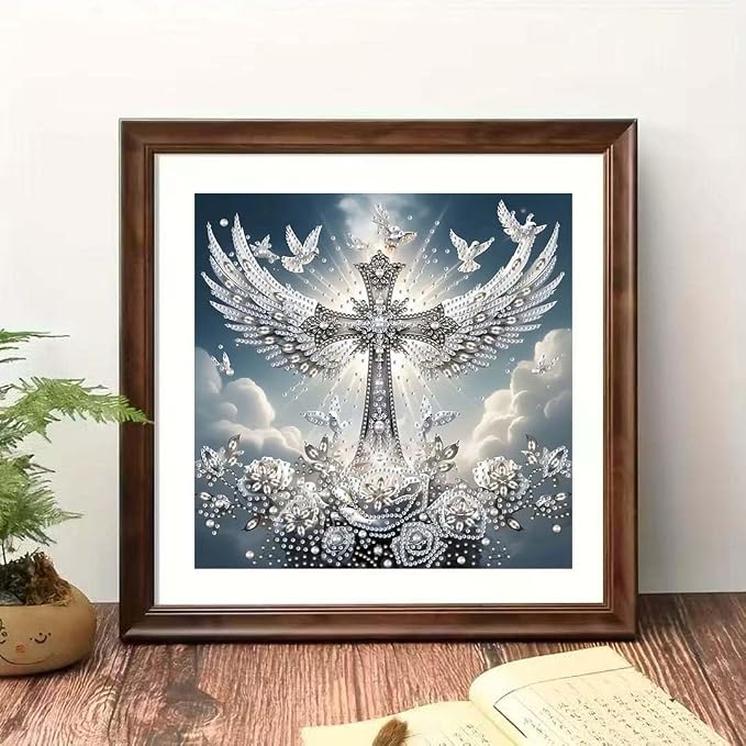 OJTOYART Cross-Angel Wings 5D Diamond Painting Kits - Image 2