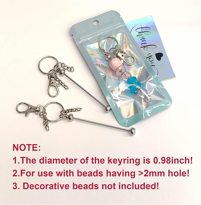 42/84/126 Pcs Beadable Keychain Bars Bulk Blank DIY Beaded Keychain Making - Image 5