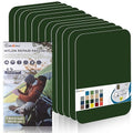 7.9x3.9 inch 12 PCS Nylon Repair Patch Nylon Repair Tape Self Adhesive Fabric Tapes Outdoor Camping Gear Fabric kit for Tent, Umbrella, Down Jackets, Sleeping Bag, Knapsack（Dark Green）