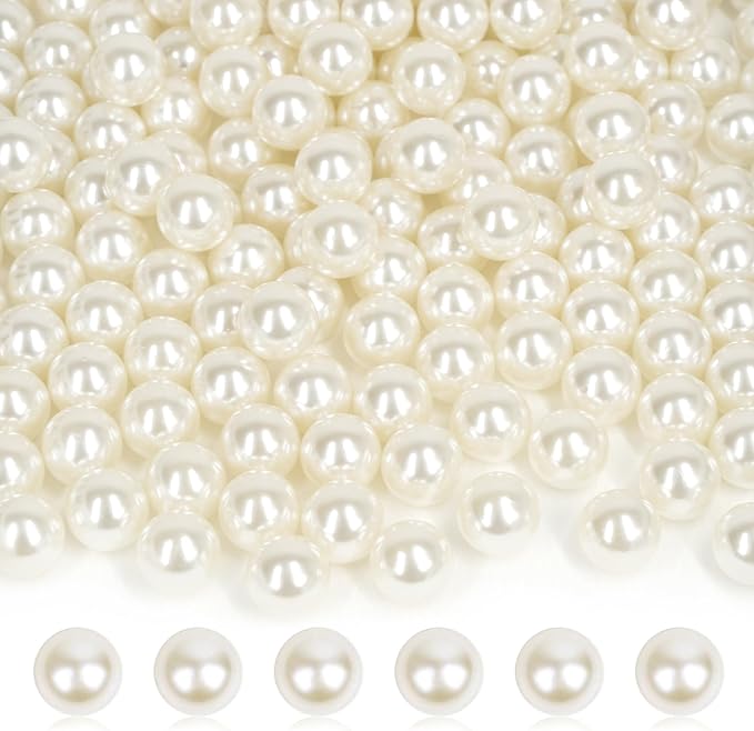 660PCS 10mm Pearls for Crafting, Ivory No Hole Beads for Centerpieces Vases by Unknown