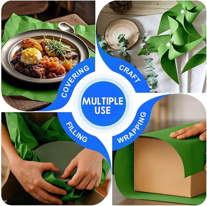 PerkHomy Medium Green Kraft Paper Roll 17.5" x 760" - Image 7