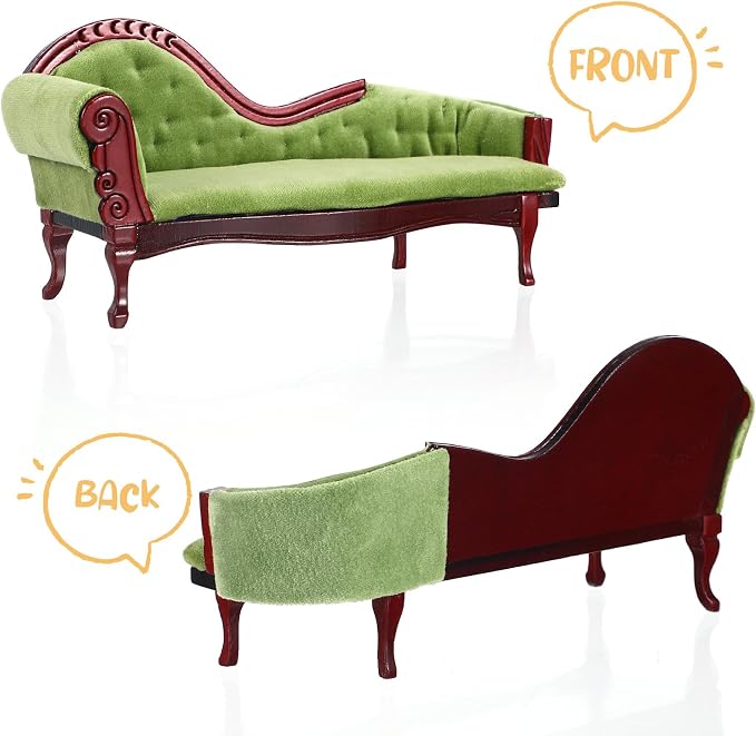 ABOOFAN 1:12 Scale Dollhouse Furniture, Victorian Miniature Couch - Image 5