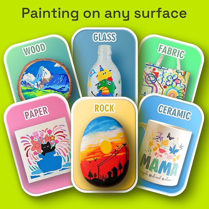 Coogert 80 Acrylic Paint Markers Set: Ultra-Opaque, Fine & Brush Dual Tip Paint - Image 5