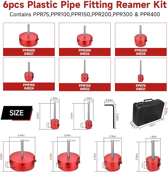 PVC Pipe Fitting Reamer Kit, Plumbing Pipe Saver,PVC Socket Saver with 3/8-Inch Hex Shaft PVC pipe reamer tool Contains PPR150 Size:1.5"