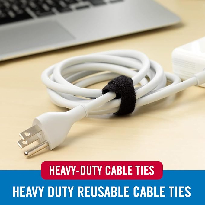 VELCRO Brand Heavy Duty Cable Ties Reusable | 60Pc Bulk Pack | 8 x 1/2" - Image 3