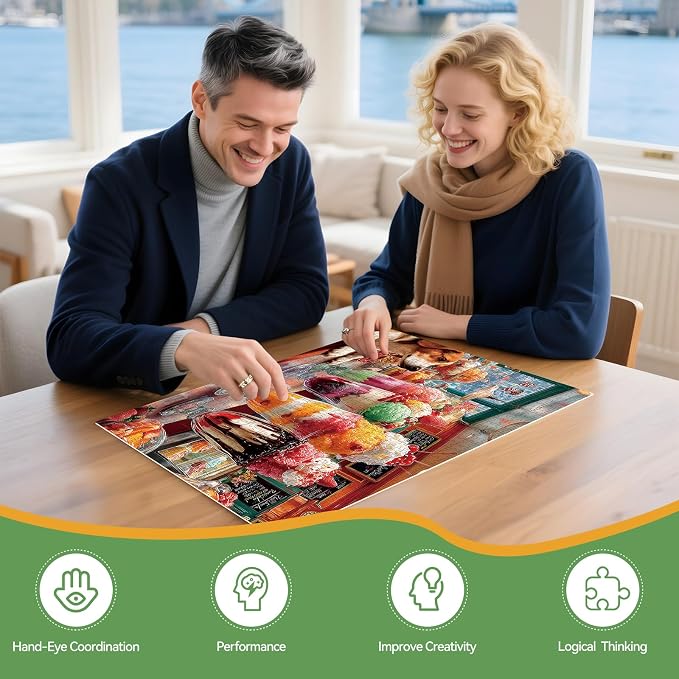 500 Pieces Puzzle for Adults, Puzzles for Adults 500 Pieces, Retro Ice Cream - Image 3