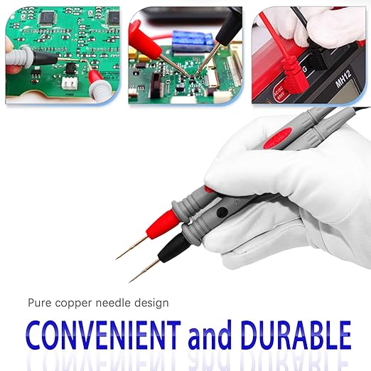 Digital Multimeter Test Leads, Professional Grade Test Probes with Silicone Cables, Red and Black