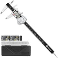 Digital Caliper 8 inch, (ABS) Absolute Scale Caliper, IP54 Caliper Measuring Tool, Inch/MM, Auto-Off LCD Stainless Steel Waterproof Micrometer Vernier Caliper, with Steel Ruler, Silver