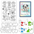 Animal Stamps and Dies for Card Making Layered Comic Dog Silicone Clear Stamps by ACRNIGHEET