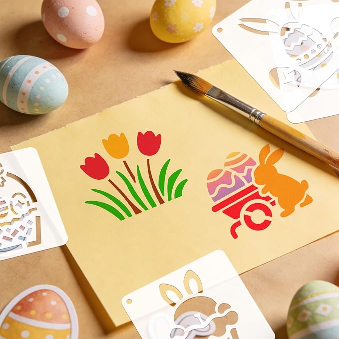 72 PCS 3x3 Inch Easter Stencils - Image 8