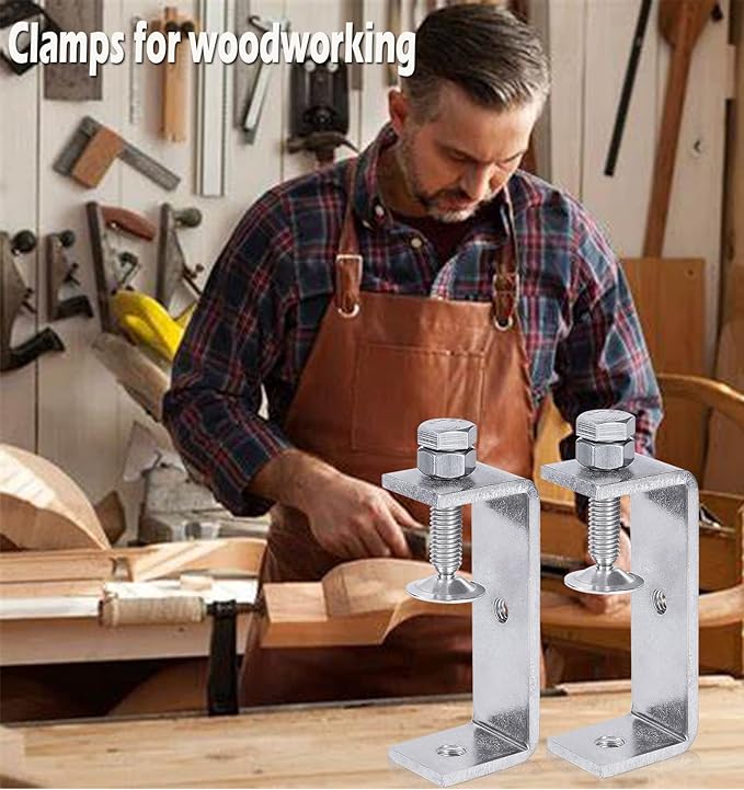 304 Stainless Steel C Clamp Tiger Clamp Woodworking Clamp Heavy Duty C-clamp With Wide Jaw Openings (85MM)，2PCS