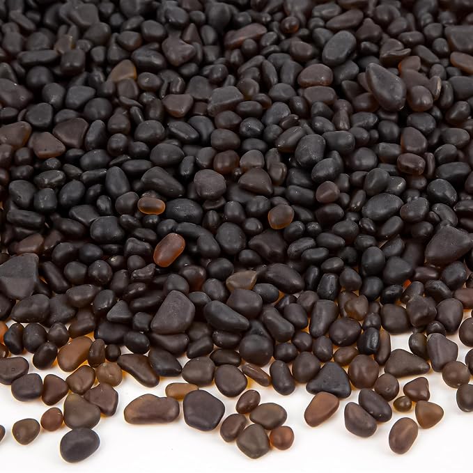 Sea Glass Stones for Crafts About 2.75LB Dark Brown Glass Pebbles Gemstones by QEQEKAKA
