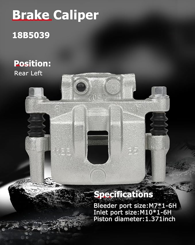 cciyu Rear Left Brake Caliper Assembly w/Bracket 18B5039 For Chrysler For 200/For Cirrus/For Sebring,For Dodge For Avenger/For Caliber,For Jeep For Compass/For Patriot,For Mitsubishi For Lancer