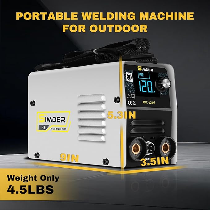 SSIMDER Stick Welder Plastic Welder 2 in 1 Welding Machine ARC-120M 110V MMA ARC Welder Machine dc Inverter Welder with Plastic Gun Upgraded Plastic Welder Portable Welding Machine