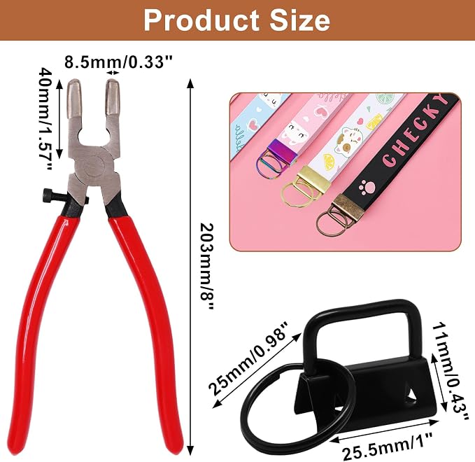Key Fob Hardware Set, Key Lanyard, Keychain Making Kit Crafts DIY Supplies - Image 2