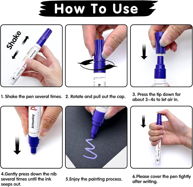 Purple Paint Pens Permanent Markers - Image 3