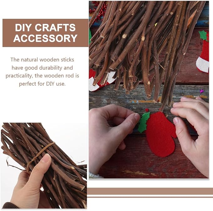 DOITOOL 50pcs Natural Wood Sticks - Image 9