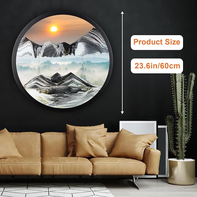 24" Moving Sand Art, 3D Sand Art Pictures Deep Sea Sandscape Living Room - Image 5