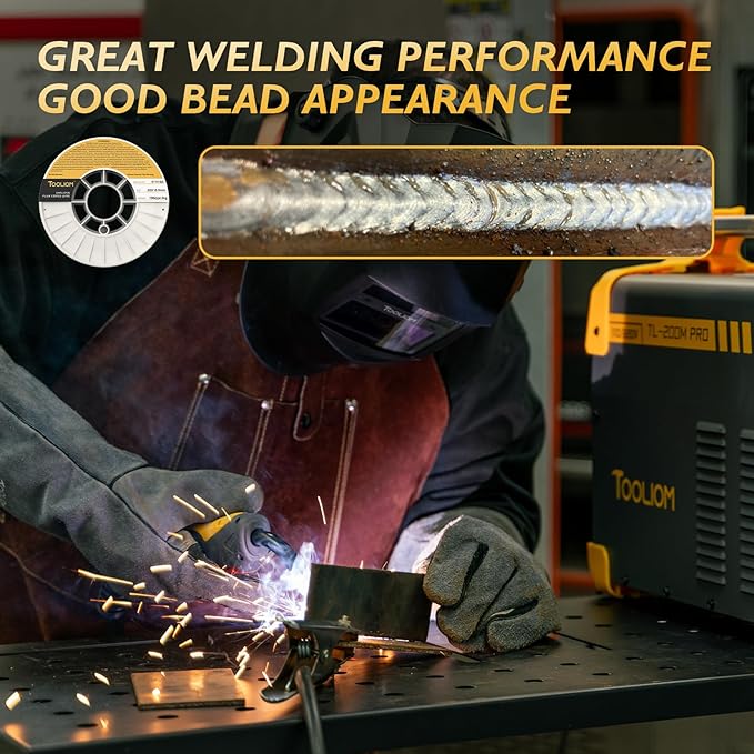 TOOLIOM E71T-GS .035" Diameter 10-Pound Spool Flux Core Self-shielded MIG Welding Wire for Carbon Steel 2 PCS