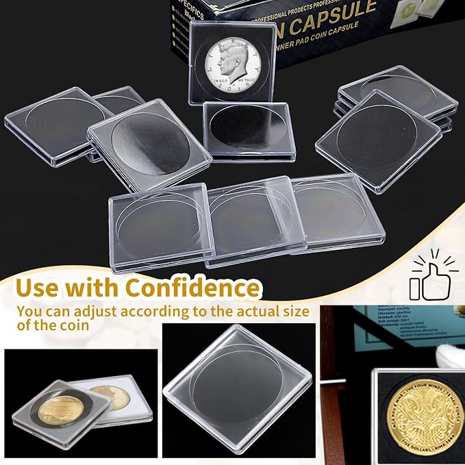 40 Pcs Adjustable Acrylic Coin Holder, Coin Collection Cases - Image 7