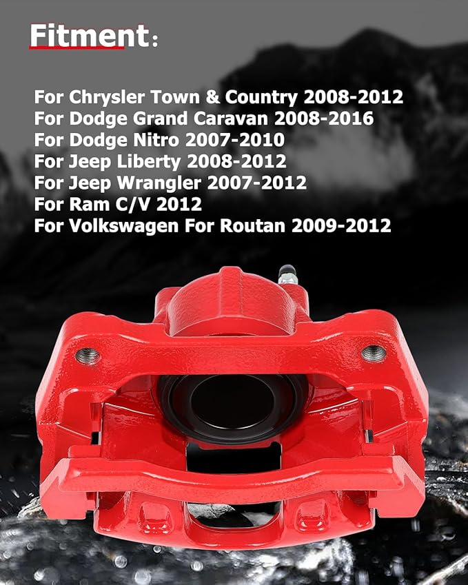 cciyu Front Left & Right Brake Calipers Assembly w/Bracket 18B5044 18B5045 For Chrysler 2008-2012,For Dodge 2007-2012,For Jeep 2007-2012,For Ram 2012,For Volkswagen 2009-2012